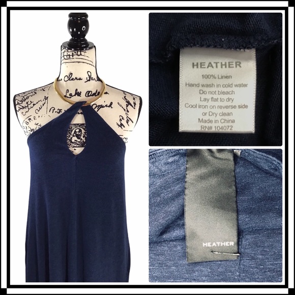 HEATHER - Halter Top Style Dress with Open-Back, Keyhole Neckline 100% Linen - Picture 10 of 16